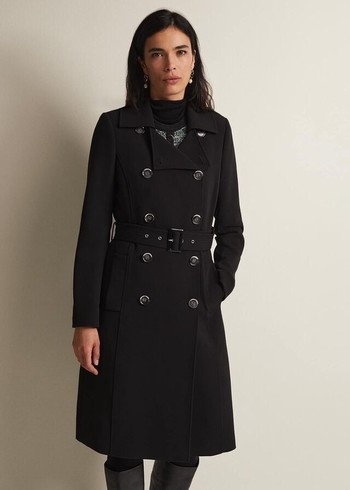 Phase Eight Layana Smart Trench Coats Black USA | 5716439-OE